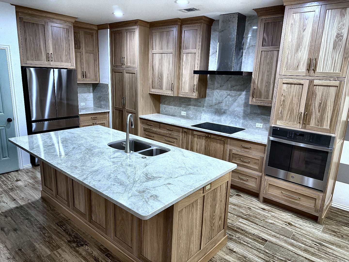 Custom kitchen pantry cabinets and island